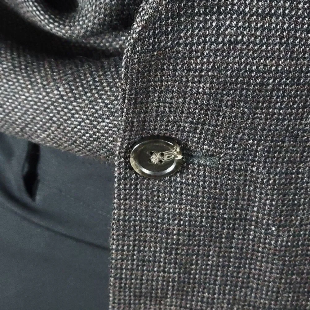 Chaps Men's Tweed Sport‎ Coat Blazer Two Button Brown Wool Size 46L